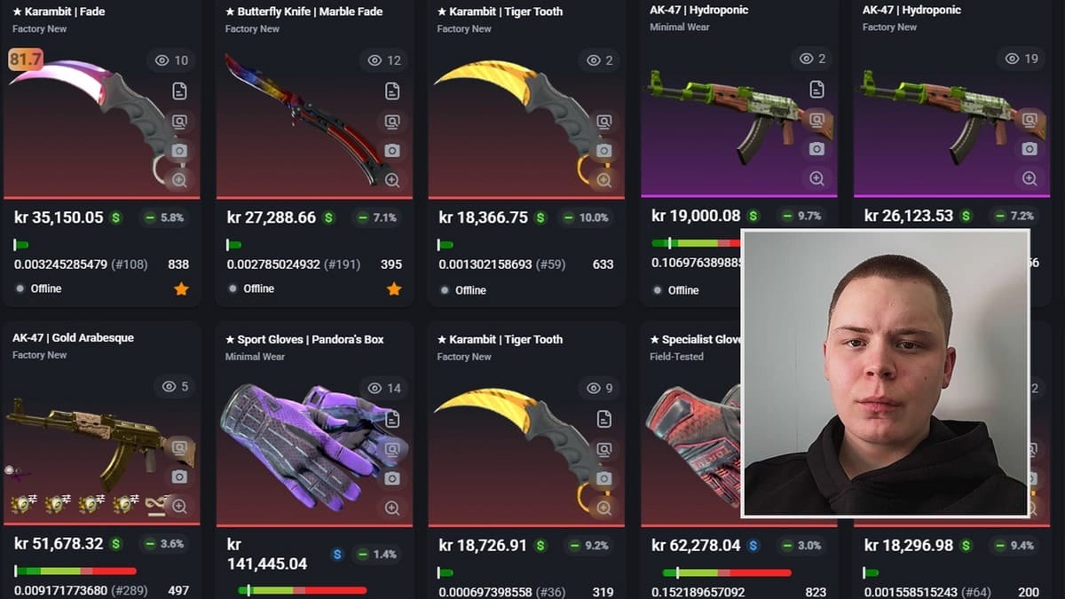 Brage tjener penger på sjeldne skins i Counter Strike